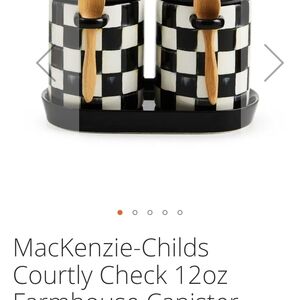 MacKenzie-Childs Courtly Check 12oz Canister Set - Black & White
